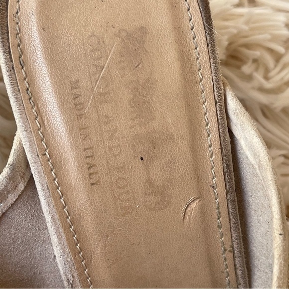 Coach And Four Shoes Cinzia beige Sandal open toe block heel Size 8 - Picture 2 of 10